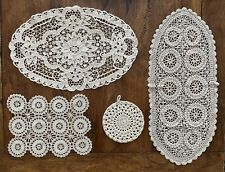 Vintage Beige Crochet Table Cloth Runners Doilies Various Sizes picture