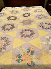 Vintage Antique Cracker Quilt Patchwork STAR FULL/Double 85x64 OLD picture
