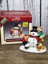 1994 Lemax Dickensvale Porcelain Finishing Touches Children Build Snowman #43115 picture