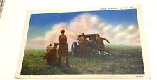 Military~ 75 MM Howitzer Artillery Cannon In Action~WW1 Era~Vintage PC picture