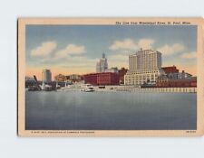 Postcard Sky Line from Mississippi River, St. Paul, Minnesota picture
