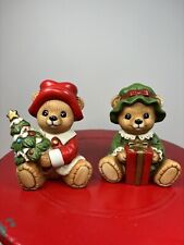 Vintage Homco #5175 Christmas Mr. and Mrs. Bear Figurines picture