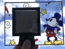 RARE HTF DISNEY THEME PARKS MICKEY MOUSE STAINED GLASS PICTURE FRAME 7.5