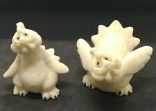 2 VTG 2002 Quarry Critters “Crouton & Cackles” Rooster Chicken Figurines (A2) picture