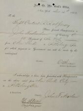 Civil War Transportation Agreement 1862 NY to Pittsburgh Co C 85th PA Vols picture