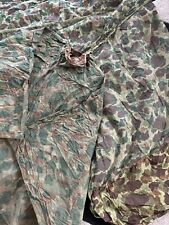Vintage WW2 USMC Mitchell Pattern Camouflage Poncho And Mosquito Net Dated 1944 picture