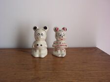 Vintage 40's Leeds China Disney Mickey & Minnie Mouse Salt & Pepper Shakers picture