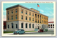 Waterloo Iowa Post Office and Court House 1940 Curteich IA Linen Postcard picture