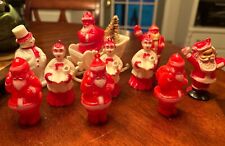 Vintage 1950s Hard Plastic Christmas Ornaments/ Candy Holders  10 Pieces picture