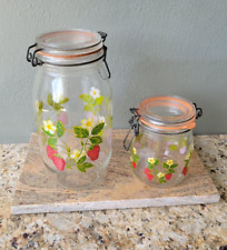 Vintage ARC Strawberry Canisters picture