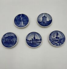 5 Royal Copenhagen Denmark Danish Decorative Small Plates 3.25” Blue White picture