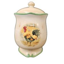 Gibson Hand Painted Rooster Ceramic Cookie Jar with Lid Microwave and Dishwasher picture