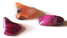 3 Vintage Beautiful Mixed Lot of Small Colorful Polished Mineral Rocks picture