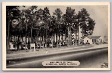 Pine Grove Cottages Henderson North Carolina Street View Black White Postcard picture