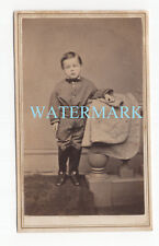 1860'S CDV Civil War Era Little Soldier Boy Dress Boots Wheeler Cold Spring NY picture