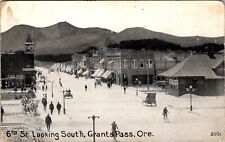 Grant's Pass, Oregon 6th Street Looking South Town View Antique Postcard H718 picture