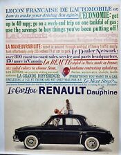 1958 Renault Dauphine MCM Vintage Print Ad Man Cave Poster Art 50's picture
