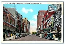 c1940s Market Street North From Eighth Street Wilmington Delaware  Cars Postcard picture