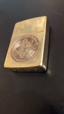 Cool Bitcoin All Brass Armor Zippo Used picture