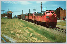 Train Missouri Kansas Texas Railroad 72-C 90-A 65-A View at Vinita OK Postcard picture