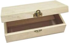 NA Unfinished wooden box, 8x4x2.3 inch storage box with hinge lid, small wooden picture