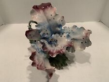 Vtg. Sculpted Porcelain Capodimonte Style Iris/ Orchid/ Lily 7
