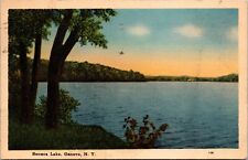 Postcard Linen  Posted 1939  Seneca Lake Geneva N Y [nn] picture