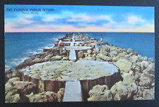 Famous Jetties Venice FL Unposted Linen Postcard picture