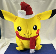 Christmas Pikachu Plush With Santa Hat Jumbo 24 Inch - Pokémon Holidays Toy picture