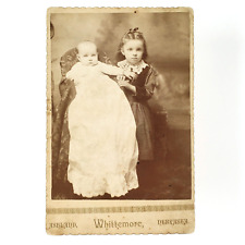 Ashland Nebraska Siblings Cabinet Card c1895 Little Girl & Baby Photo C3337 picture