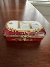 Vintage Limoges  France Hand Painted Signed Porcelain Trinket Box picture
