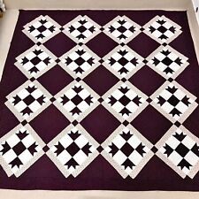 Handmade Vermont Block Star Cotton Sewing Patchwork Queen Size Quilt top/topper picture