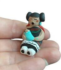 Vtg Cleo Teissedre Storyteller Figurine Mini 1990 Fetish Mother Child Clay picture