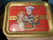 Metal Serving Tray Red & Gold Campbell's Kids Soup 14