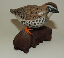 Folk Art Quail Bird on Wood Figurine picture