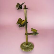 Vintage Allied Brass Blue Butterfly Clip Note Letter Rag Holder Stand 3 Tier picture