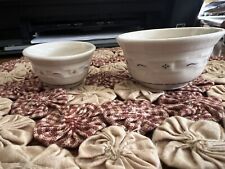 Longaberger Miniature Mixing Bowl Set Pottery Set Collectors Club set of 2 picture