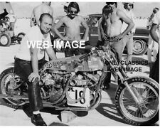 1972 HARLEY DAVIDSON TWIN ENGINE MOTORCYCLE RACING PHOTO BONNEVILLE SALT FLATS picture