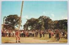 Sports~Man Tossing The Caber @ Highland Games~Vintage Postcard picture