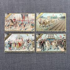 Antique Victorian Trade Card Lot 4 German Liebig Meat Extract Incomplete Set Ox picture