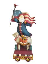 DEMDACO AMERICANA CHRISTMAS Patriotic Santa with Flag KATHY KILLIP Folk Art picture