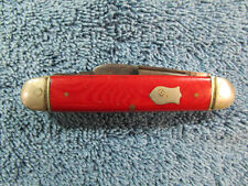 Hartford Red 3 Blade Pocket Knife Vintage Rare 160-59-85 picture