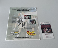 Jared Fogle Rare Autographed Signed Subway Advertisement Size 8.5 x 11 JSA COA picture