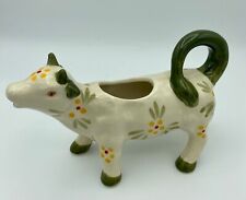 Rare Vintage Temptations Old World Green Ceramic Cow Creamer￼ picture