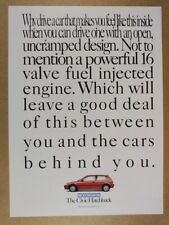 1990 Honda Civic Hatchback red car photo vintage print Ad picture