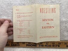1953 Wrestling Program Eastern vs J. W. Sexton High School Lansing Michigan V2 picture
