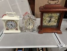 3 Mantel Desk Clocks Vintage Lot picture
