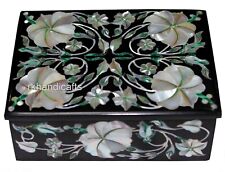 4 x 3 Inches MOP Inlay Work Trinket Box for Home Decor Marble Small Jewelry Box picture