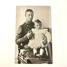Antique Portrait Postcard Crown Prince William of Prussia w/ Son 1907 Photo picture