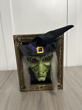 Vintage Talking Witch Picture Frame Motion Activated Tested Works Eyes Light Up picture